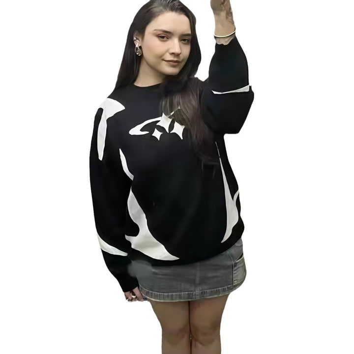 Herrer trendy sweatshirt med markant grafisk mønster og løs pasform Stilla