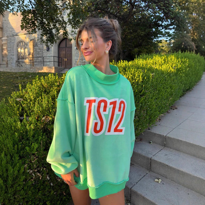Kvinders oversized sweatshirt med kreativ grafisk print Stilla