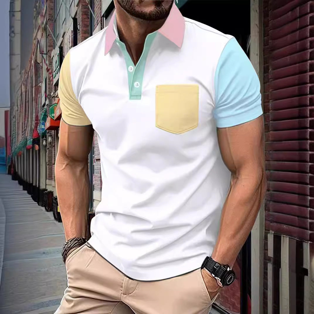 Herren polo shirt med moderne farvedetaljer Stilla