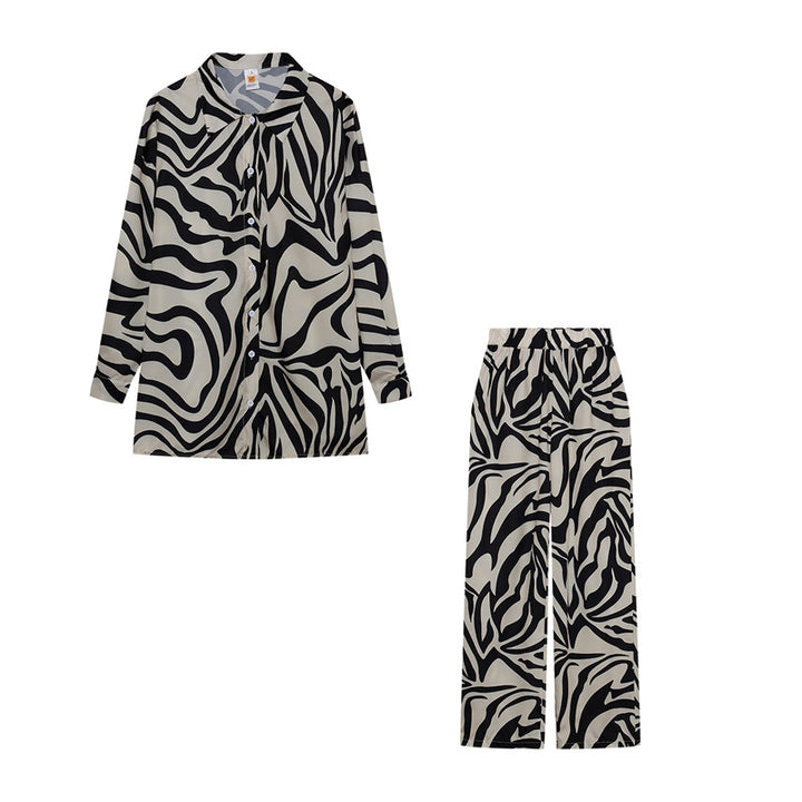 Femme Stilfuld Trykt Pyjamas-Sæt Stilla