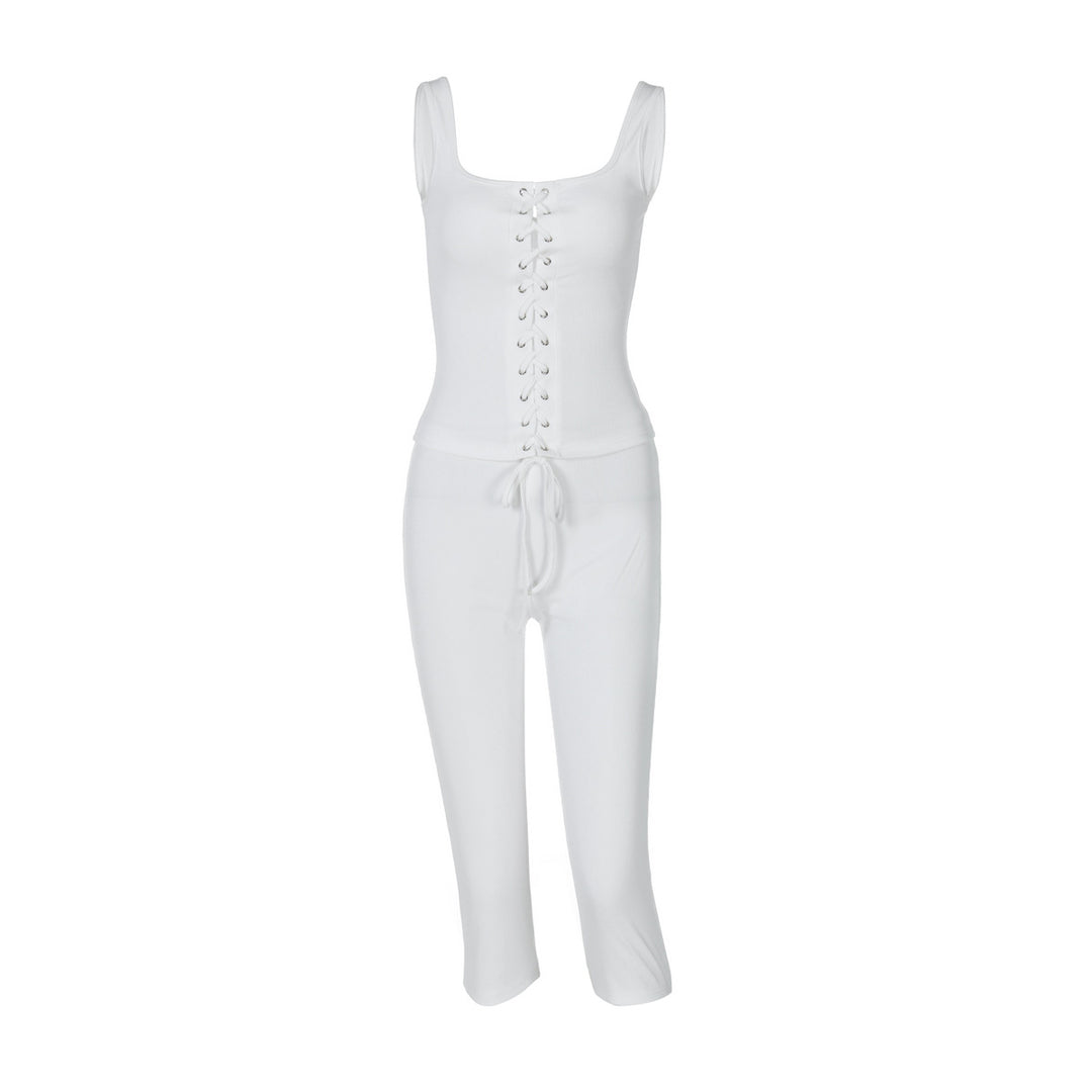 Dame Stilet Jumpsuit med snøring og figursyet snit Stilla