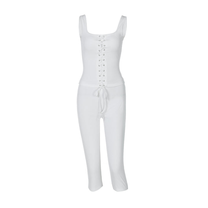 Dame Stilet Jumpsuit med snøring og figursyet snit Stilla