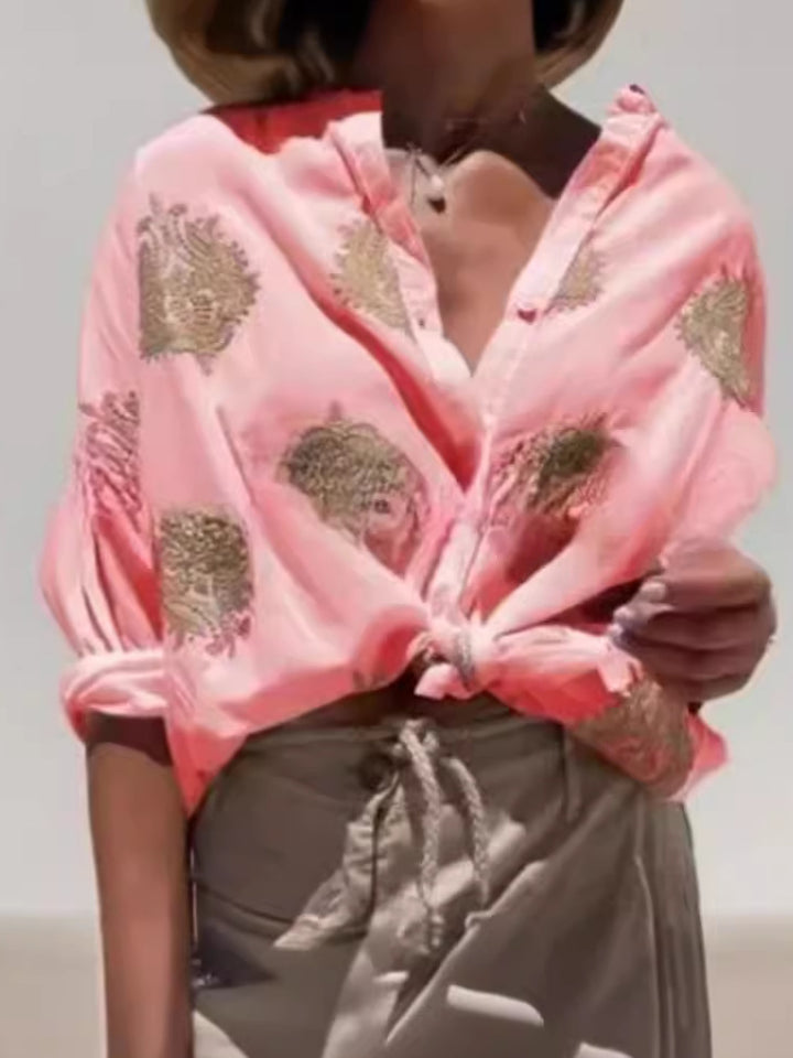 Dame broderet bluse i Boho-stil Stilla
