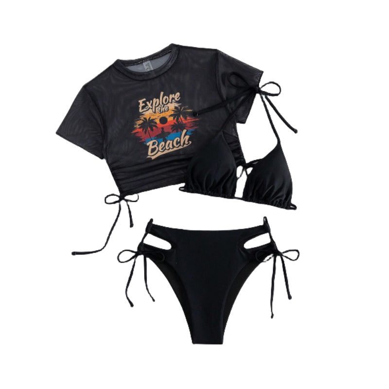 Kvinde Bikini-Sæt med moderne Crop-Top og unikke Cut-out-detaljer Stilla