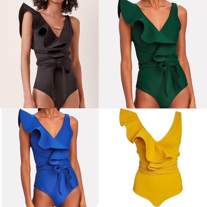 Dame Én del Badebad med trendy indpakningsdesign og raffinerede flæsedetaljer Stilla