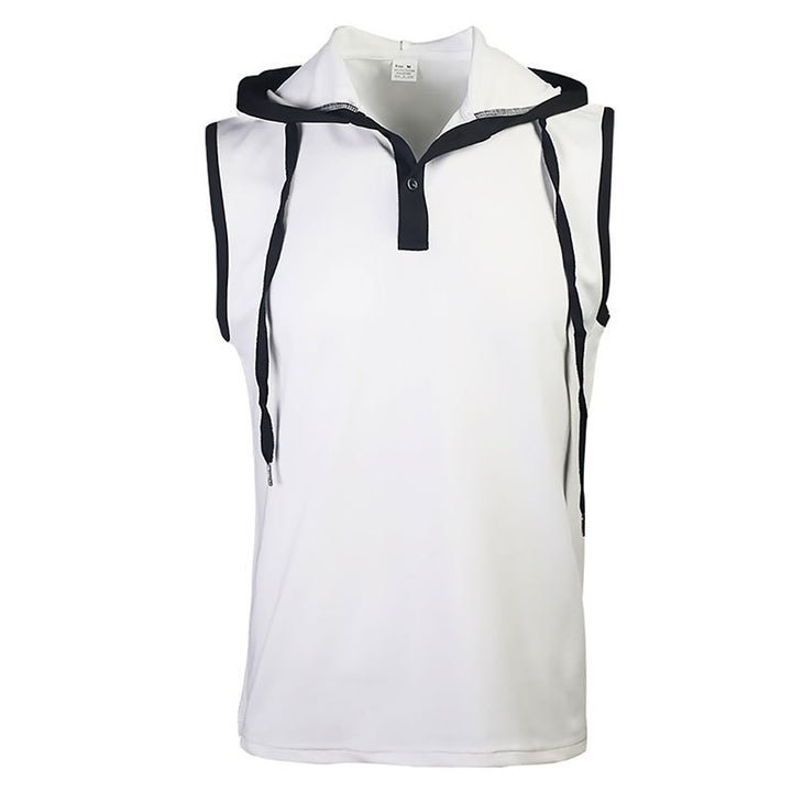 Herrer Sporty polo shirt med hætte lavet af åndbart materiale Stilla