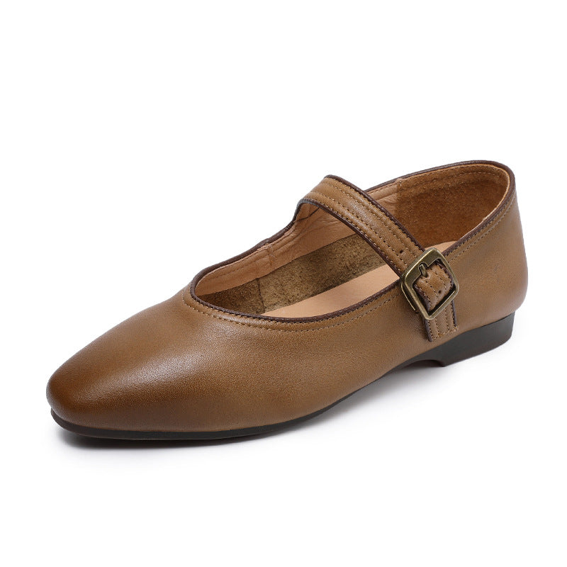 Dame elegante Mary Jane Ballerinas med justerbar spænde-detalje Stilla