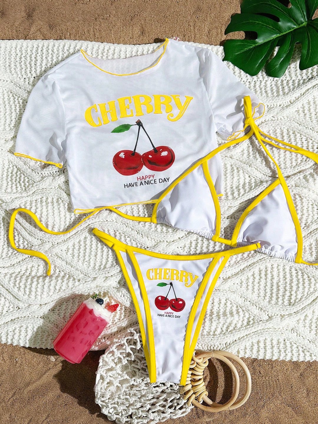 Dame bikini sæt med kreativt grafisk design Skovae