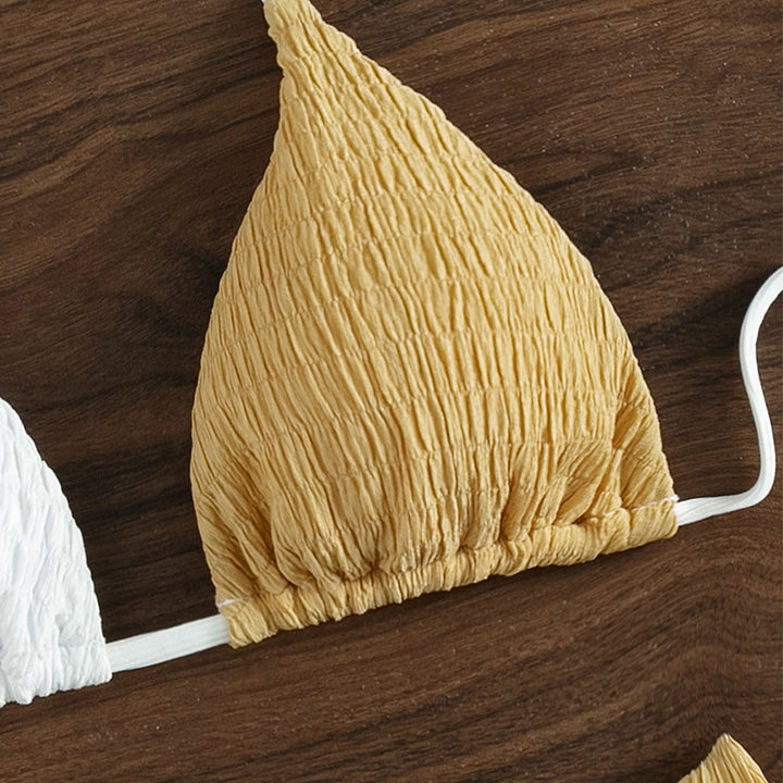 Dame bikini sæt med raffineret ruffles design og høj benudskæring Stilla