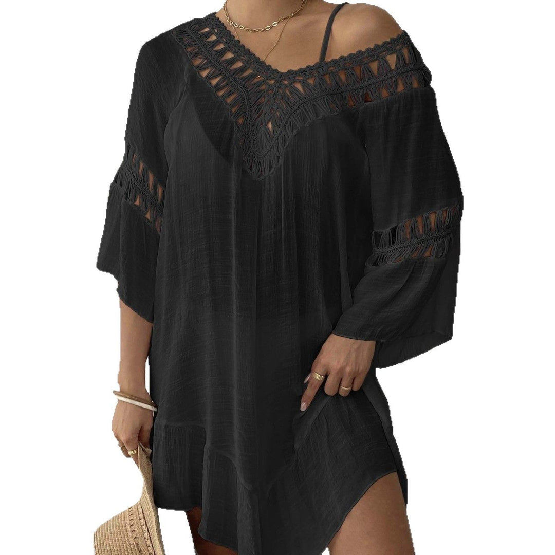 Femme Bohemian Hæklet-Detail Strand-Cover-Up Kjole Stilla