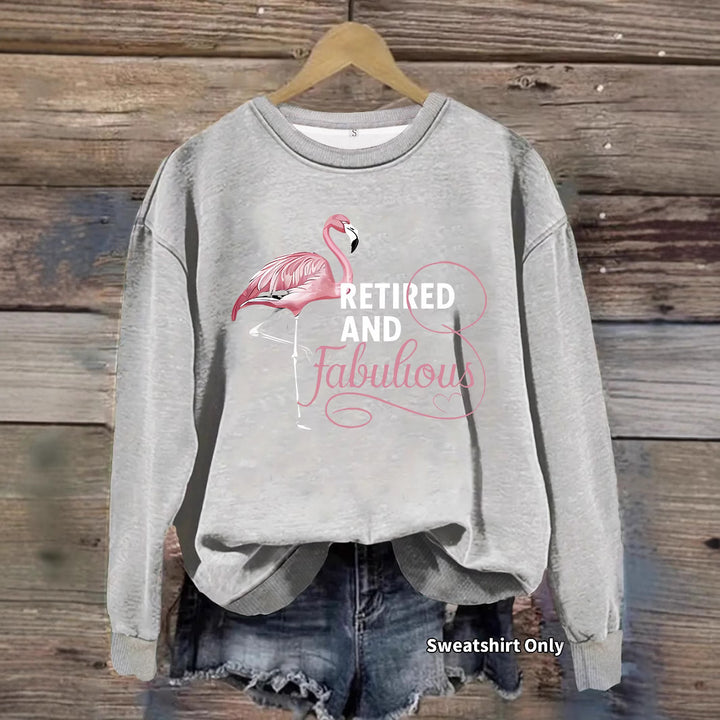 Kvinders sweatshirt med unikt flamingo motiv og inspirerende print Stilla