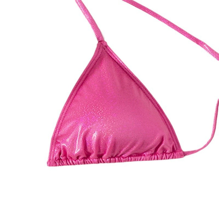 Dame triangle bikini med sidestropper og glansfuldt finish Skovae