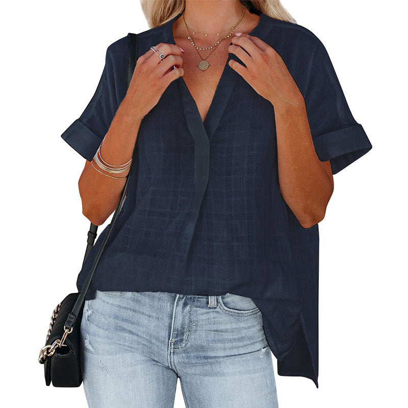 Dame Letvægts Relaxed Fit Knaplukning Top Stilla