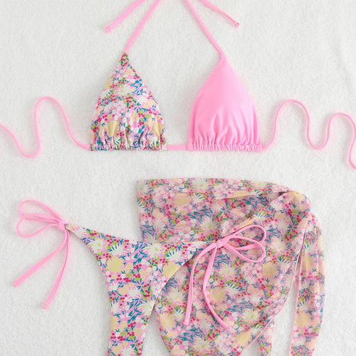Dame Blomsterprint Trekant-Bikini-Sæt Stilla 1750840140