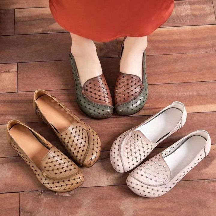 Dame Elegante flettede Ballerinas med åndbar struktur Stilla