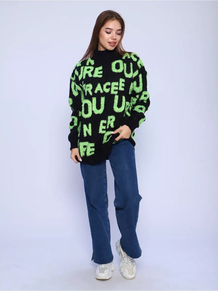Dames stilfulde statementsweater med høj krave og oversize pasform Stilla