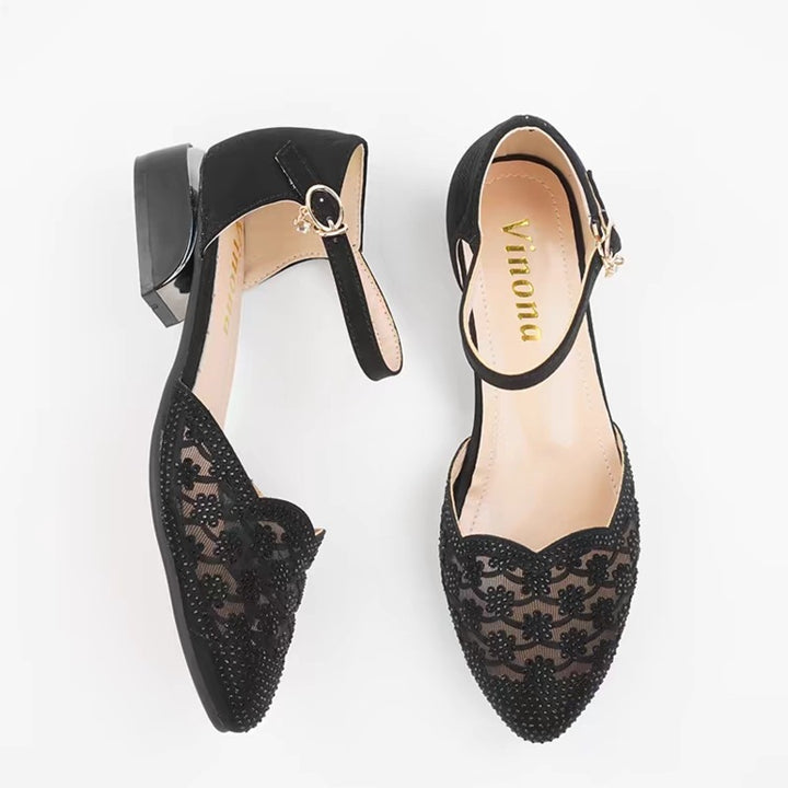 Dame elegante Slingback Ballerinas med blomster spidsede detaljer og moderigtige accenter Stilla