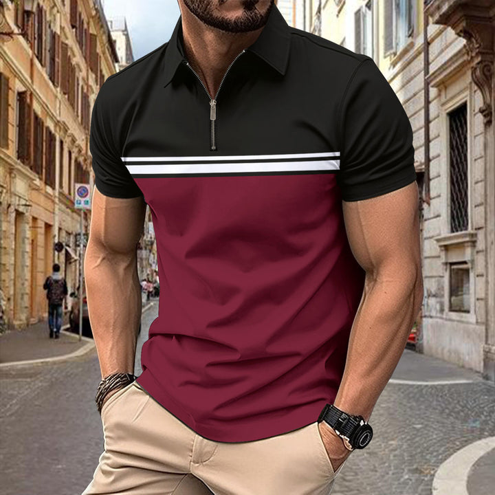 Herrer Sporty Poloshirt med moderigtige lynlås Stilla