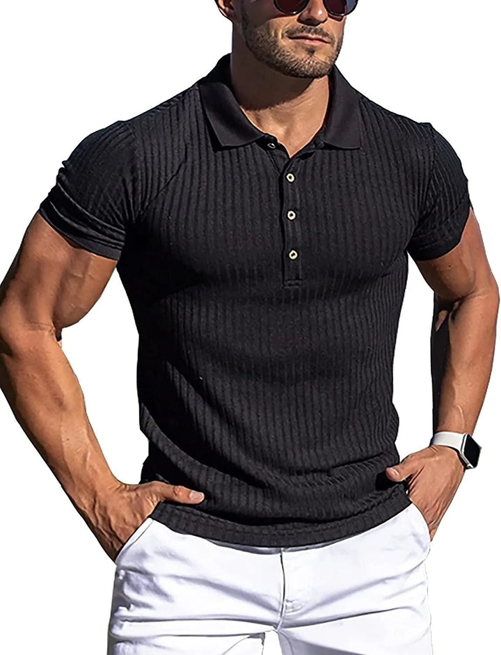 Herrer Struktureret Rib-Polo Casual Stilla
