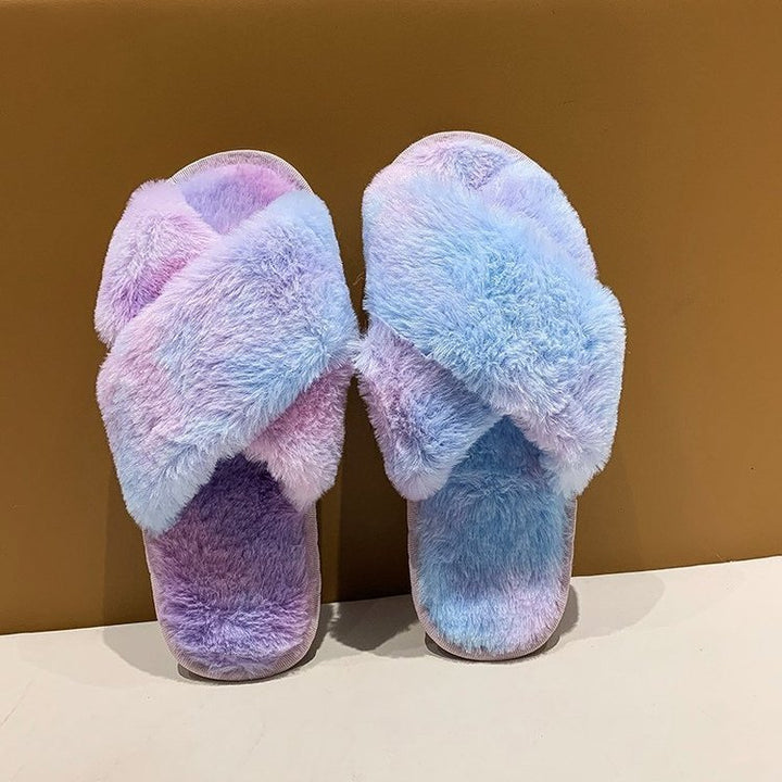 Dame Fluffy Pantofler med komfortabel plywood polstring og trendy design Stilla