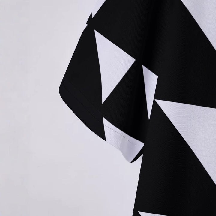 Herrer polo T-shirt med moderne geometrisk design Stilla