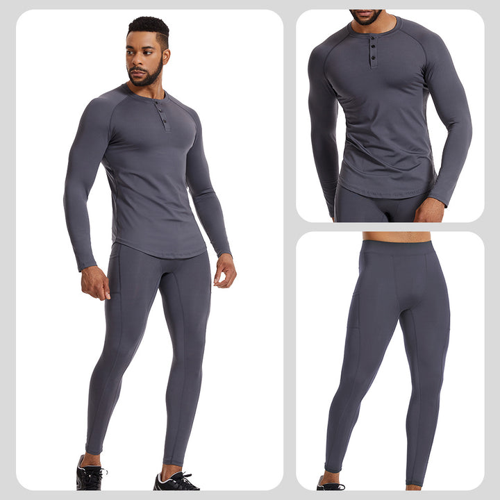 Herre funktionsshirt med områdespecifikke syninger og kompressions leggings Stilla