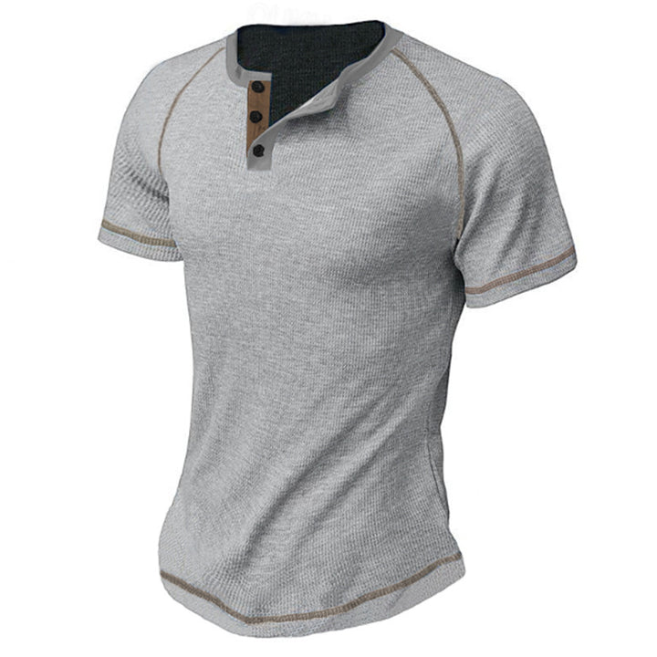 Herrer Fashion Henley T-shirt med kontrasterende accenter Stilla