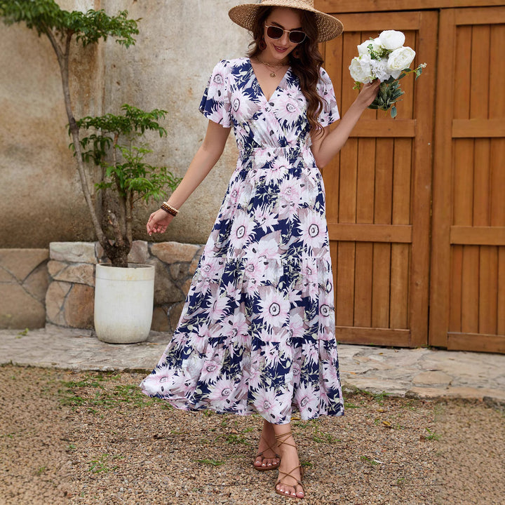 Femme Floral Print High-Low Maxikjole Stilla
