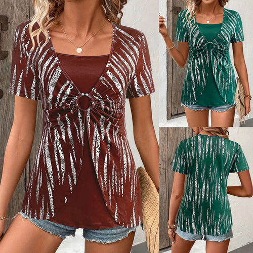 Dame Mode Twist-Front Tunika Top Stilla