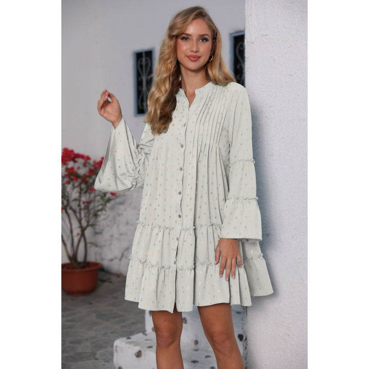 Dame Button-Up Lag Mini Kjole Stilla