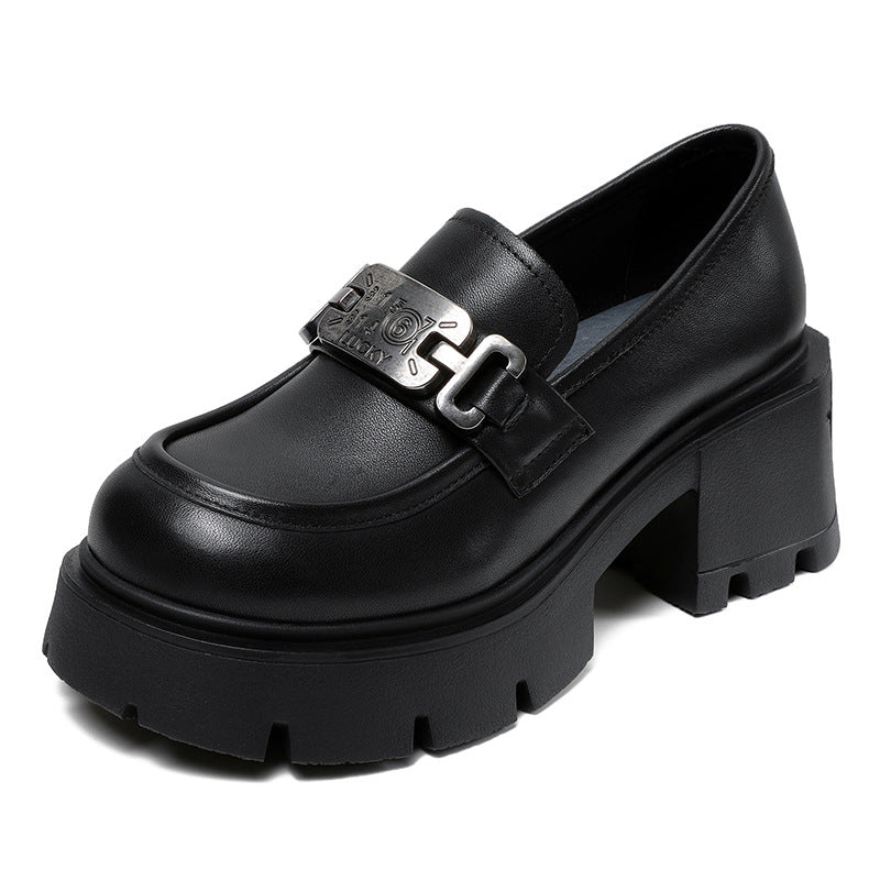 Dame Chunky Hæle Slipper med dekorativt metallisk accent Stilla