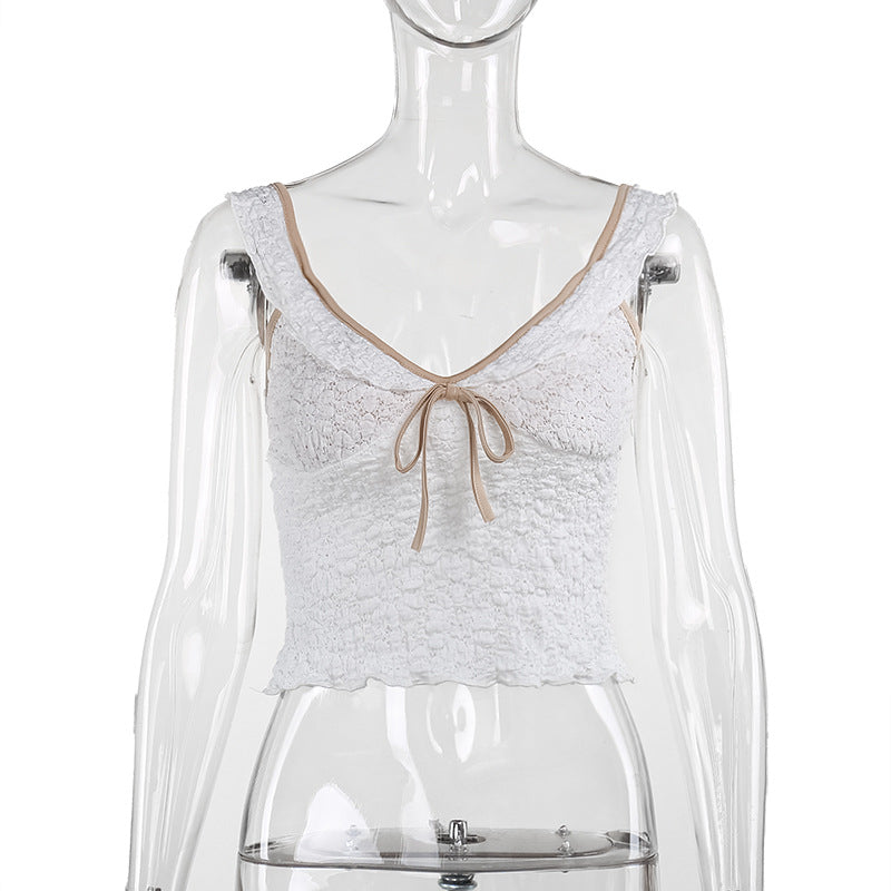 Dame spids strop top med raffineret design Skovae