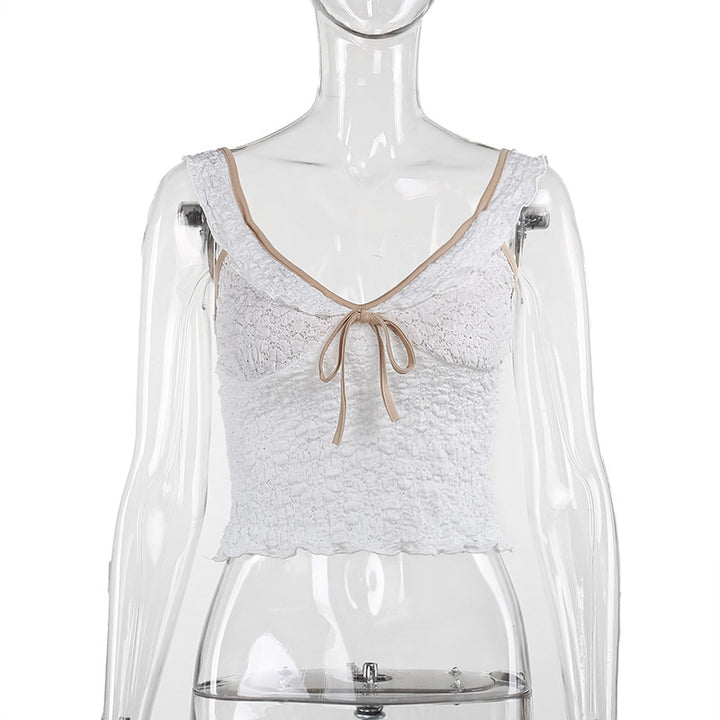 Dame spids strop top med raffineret design Skovae