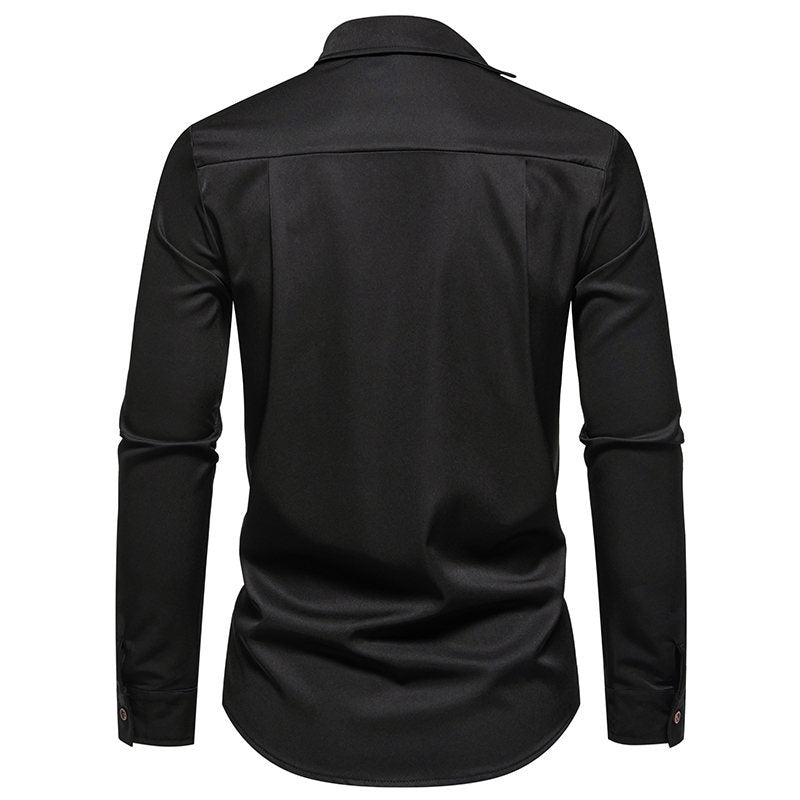 Herrer samtids asymmetrisk Button-Up-Skjorte Stilla