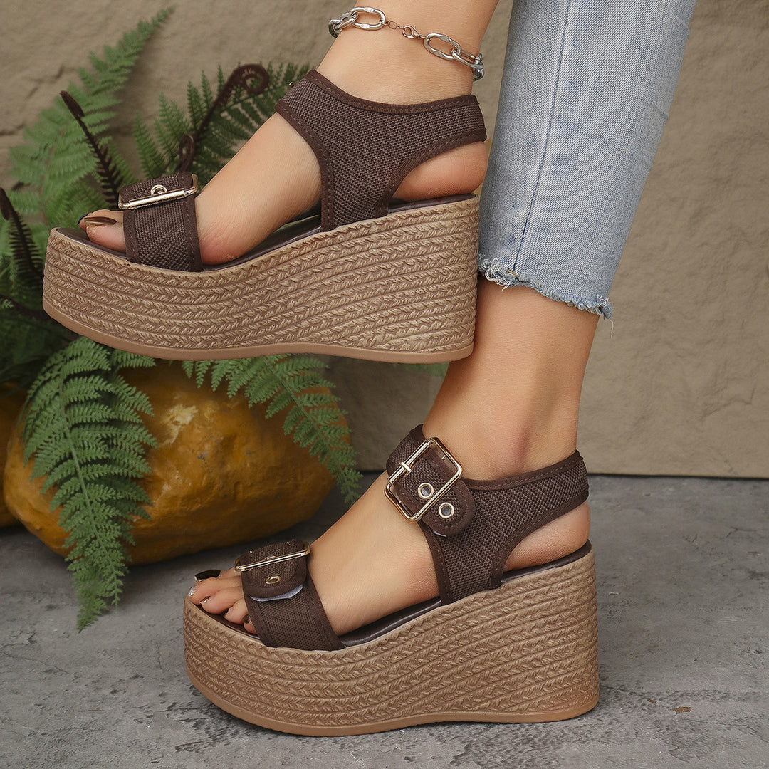 Dame Wedge-sandaler med åndbart overmateriale og robust bast-design Stilla