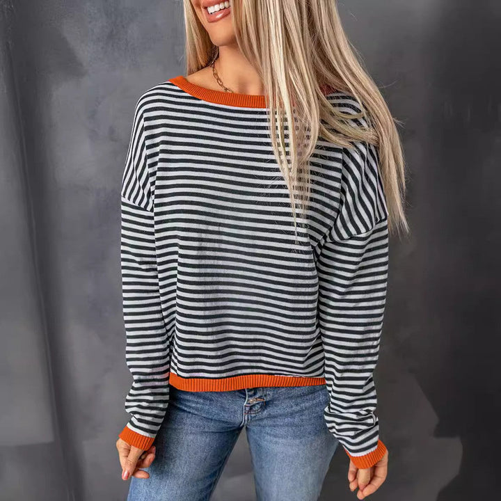 Dame Løs Stribet Pullover Stilla