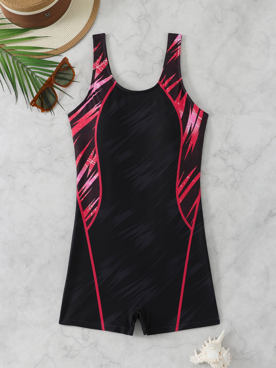 Dame Sporty Badedragt med dynamisk kunstmotiv Skovae