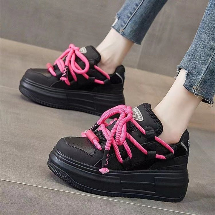 Dame Plateau-Sneakers med tykke såler og stilige snørebånd Stilla
