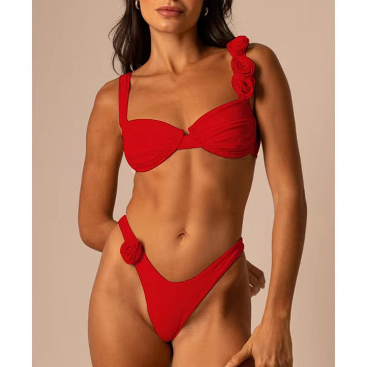 Dame Floral Udsmykket Bikini Sæt Stilla