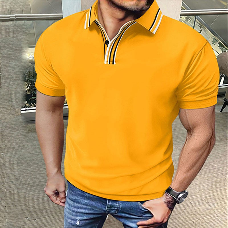 Herrer polo shirt med moderne krave og elegante accenter Stilla
