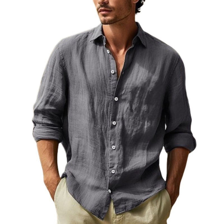 Herrer Elegant linned skjorte med moderne snit og afslappet look Stilla
