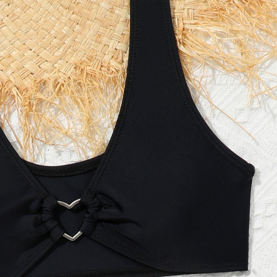 Dame Sporty bikini med raffineret ribdesign og højskåret trusse Stilla