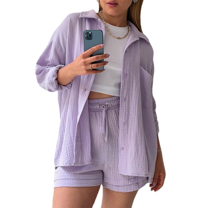 Dame Sommerligt Sæt med afslappet Bluse og Shorts i det ubekymrede Look Stilla