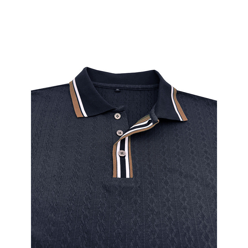 Herrer polo t-shirt med struktureret overflade og moderne krave Stilla