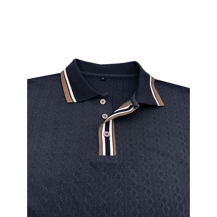Herrer polo t-shirt med struktureret overflade og moderne krave Stilla