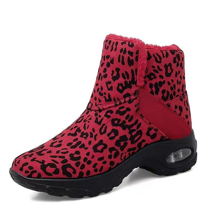 Dame Sporty vinterstøvler med trendy leopardmønster og blødt indre for Stilla