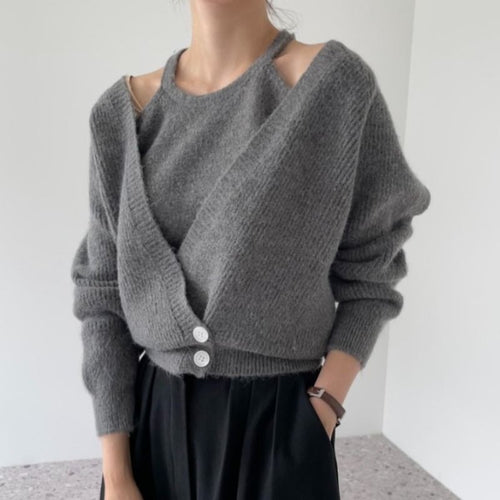 Kvinder cropped cardigan med dyb V-hals og knapdetaljer Stilla