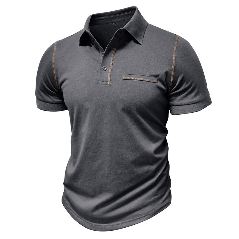 Herren polo shirt med trendy design og åndbart stof Stilla