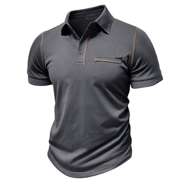 Herren polo shirt med trendy design og åndbart stof Stilla