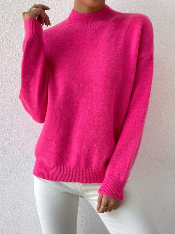 Kvinders sweater med høj krave og blødt materiale Stilla